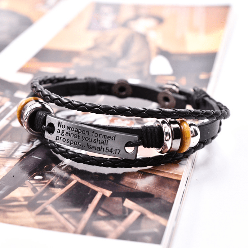 Men's Retro Beaded Leather Bracelet